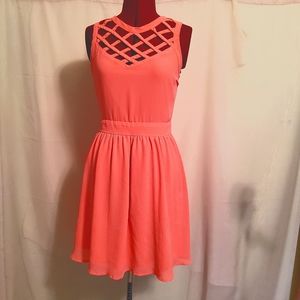 Xhilaration neon lattice top dress